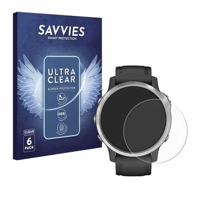 SAVVIES 6 Pack Screen Protector for Garmin Fenix 6S / 6S Pro Protective Film Protection