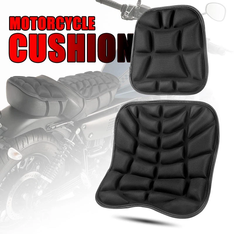 Cojín de asiento de motocicleta universal 2 piezas almohadilla cómoda cubierta alivio de presión almohadilla de aire Foto 2 de 4