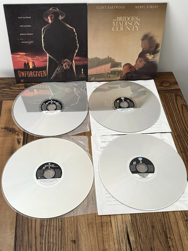 Unforgiven + Bridges of Madison County LaserDisc Lot (Clint Eastwood, 2 Films) Foto 3 de 3