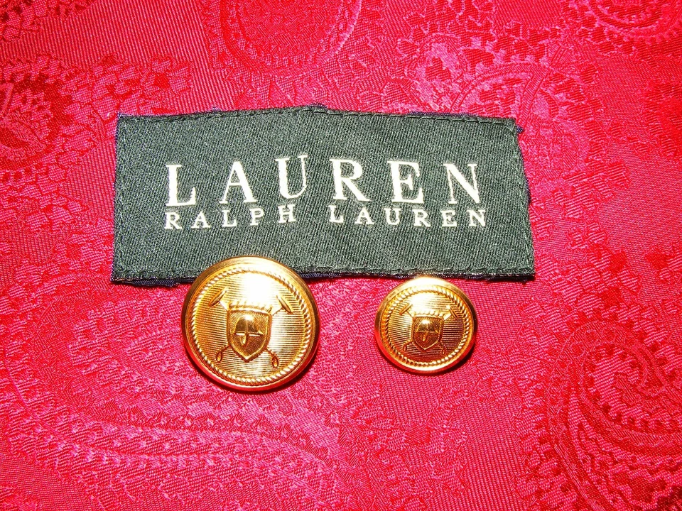 RALPH LAUREN POLO SHEILD GOLD STYLE REPLACEMENT DB BLAZER FULL BUTTON SET - Image 2 of 4