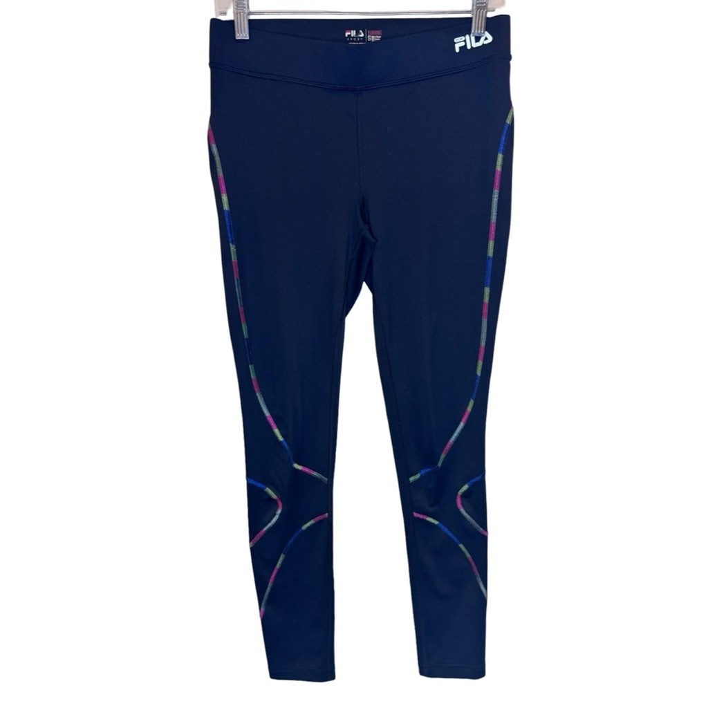 Leggings Fila Running Donna Nero con Accenti Colorati Taglia S