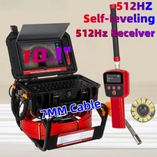 Pipe Inspection Camera 10.1in 1080P Screen, Sewer Drain Endonscope Self-Leveling