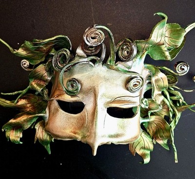 Leather Greenleaf Fairie Mask- Handmade, Original Design