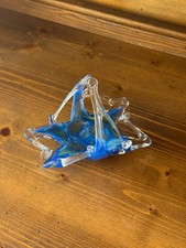 Vintage Murano-Stil Glasschale / Korb / Blau