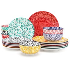 vancasso 18-Piece Porcelain Dinnerware Set for 6 Bowls and Plates Set Tableware