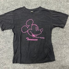 Velva Sheen T-Shirt Mens Size L Black Mickey Mouse Tennessee Vintage USA Made