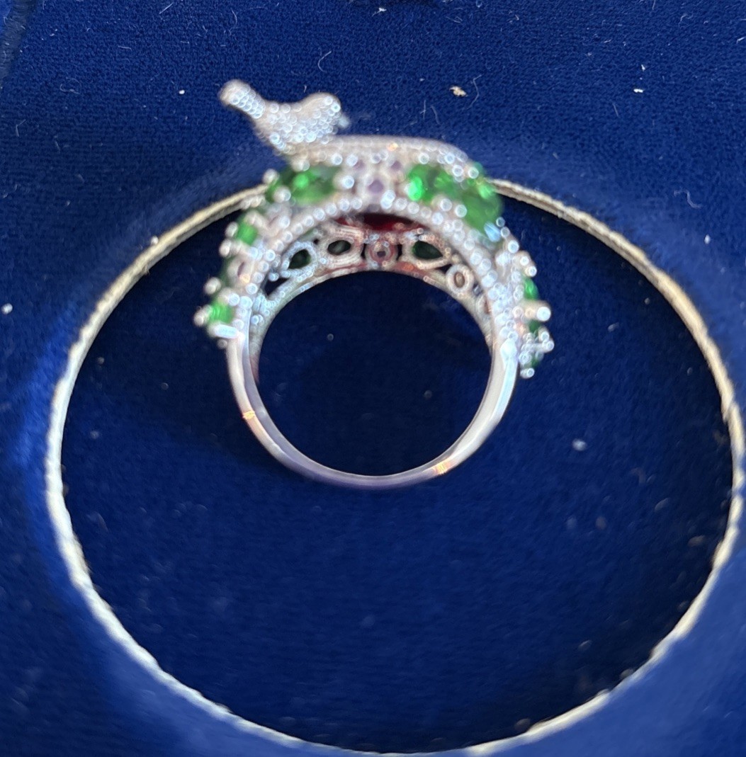 RUBY EMERALD Gemstone 925 STERLING SILVER COCKTAI… - image 3