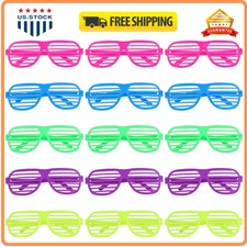 15 Pack Shutter Shades Glasses 80s 90s Neon Party Favors Kids Adults Sunglasses