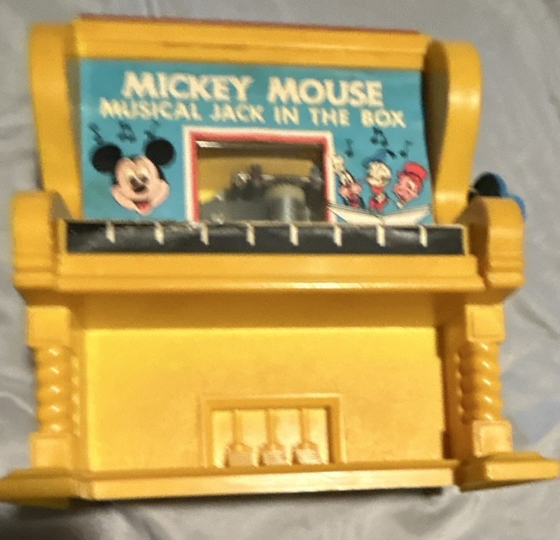 Disney Mickey Mouse & Friends Musical Piano Jack-in-the-Box Toy, 1972