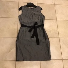 Banana Republic Metallic Silver Dress Sz4 Tall Classic Money Minimalist Cocktail