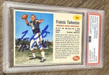 Fran Tarkenton HOF 1962 Post Cereal Rookie Card RC PSA Authentic 10 AUTO Signed. rookie card picture