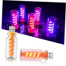 2PCS Retro Playful Style USB Lights for Car, Touch Clear Glass Red Spiral 
