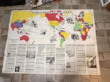 VINTAGE MAP WORLD NEWS OF THE WEEK MONDAY APRIL 29, 1940 VOL.2 NO.33  47" X 35"
