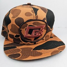 Vintage USA MADE CG&B Consolidated Grain Barge Camo Hunting Trucker Hat Snapback