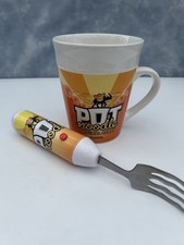 Pot Noodle Spinning Fork Mug Collectible Novelty Gift Set Original Curry Flavour