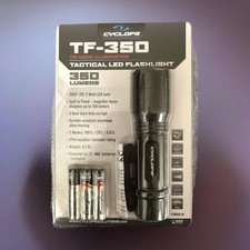 Cyclops CYCTF350 Tactical LED Flashlight Black Anodized Aluminum 350 Lumens 3AAA