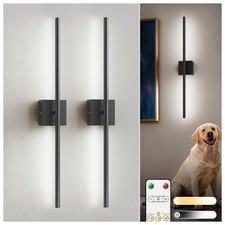 Battery Operated Wall Sconces Set of 2, Battery Wall Sconce 10000mAh, Black R...
