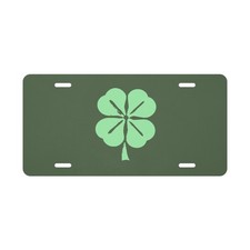 Touch of Luck Four Leaf Clover Green Car Vanity Plate Irish St Pat's Tag