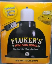 Flukers Mini Sun Dome Deep Flush Mount Lamp 5.5 in 100 Watt Max Turtles Reptiles