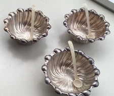 Towle Silver Plate Hollowware Open Salt Cellar/Sauce Bowl EP 4110 Swirled Fluted