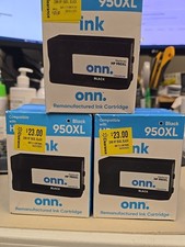 Onn 950XL Ink Cartridge Black Exp 8/2024 Lot Of 3