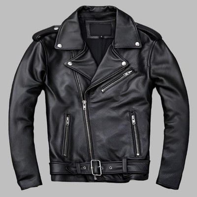 Men s Asymmetrical Café Racer Jacket | Genuine Sheep Leather Biker Coat