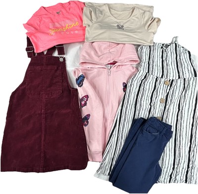 Girls Clothes Lot Sz 7/8 Overall Dress Shirt Pants Jacket Sweatshirt Summer