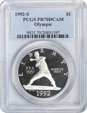 1992-S Olympic Commemorative Silver Dollar PR70DCAM PCGS