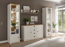 Landhaus Wohnwand Mediawand Anbauwand 230cm pinie weiß eichefarben hell 18958018