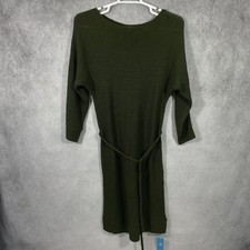 CUPSHE Sweater Dress Womens M Green Tie Waist Knit Pull-Over.