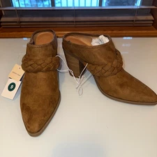 NWT UNIVERSAL THREAD TARGET AVIS BRAIDED MULES SZ 9 COGNAC TAN MEMORY FOAM SHOE
