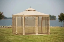 Hampton Bay Replacement Netting Outdoor Patio For 10 Ft. X 10 Ft. Arrow Gazebo