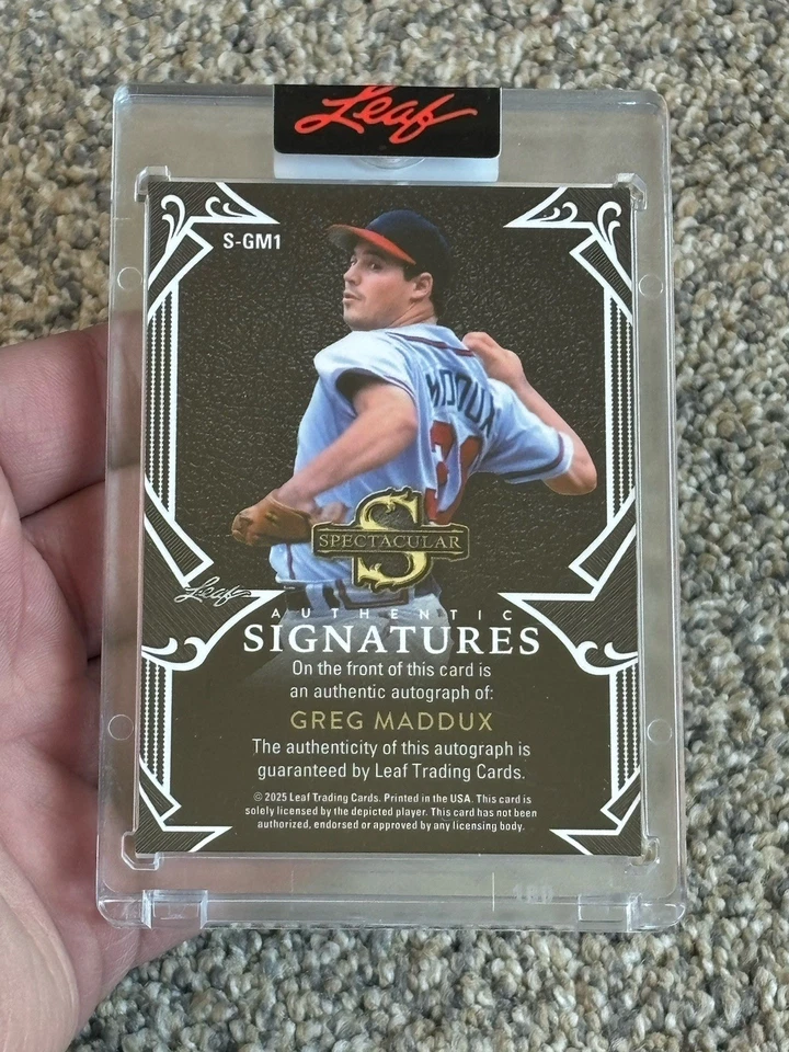 Greg Maddux Auto 18/30 S-GM1 Encased 2025 Leaf Spectacular Baseball - Image 2 of 2