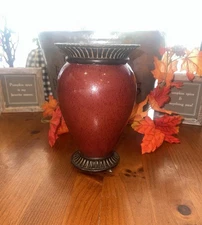 Fitz And Floyd Sang De Beouf Red Vase In Box