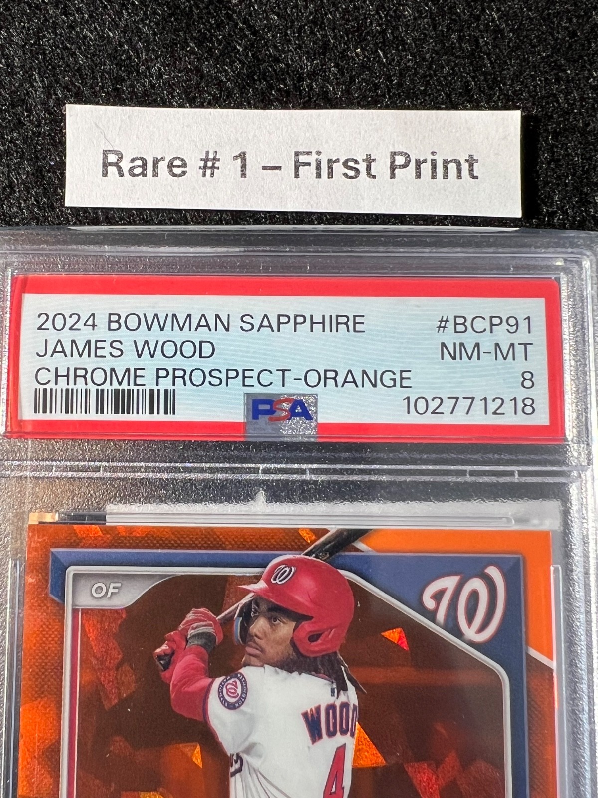 Rare # Bookend James Wood 2024 Bowman Chrome Sapphire 1 /25 First Print + 1/1 view 3