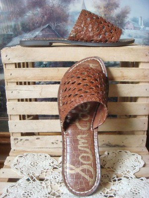 woven slip on mules