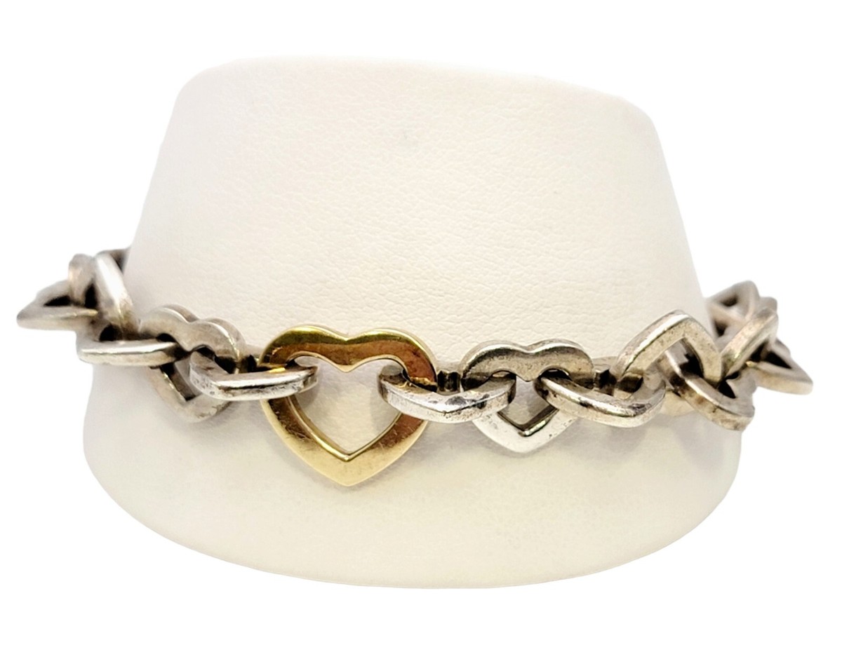 Tiffany & Co. Bracelet Open Heart Link Sterling Silver and Tiffany & Co. Bracelet Open Heart Link Sterling Silver and