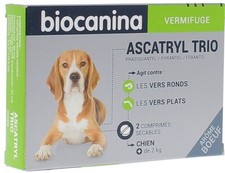 BIOCANINA VERMIFUGE ASCATRYL TRIO CHIEN (+ 2 Kg) Boite 2 cpr sécables