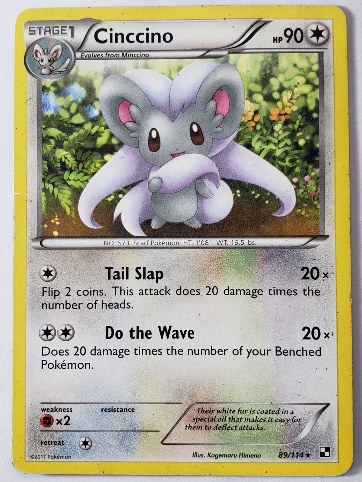 Cinccino 89/114 HP - B1G1F - RARE Black White Pokemon Card - $2 Combined Ship
