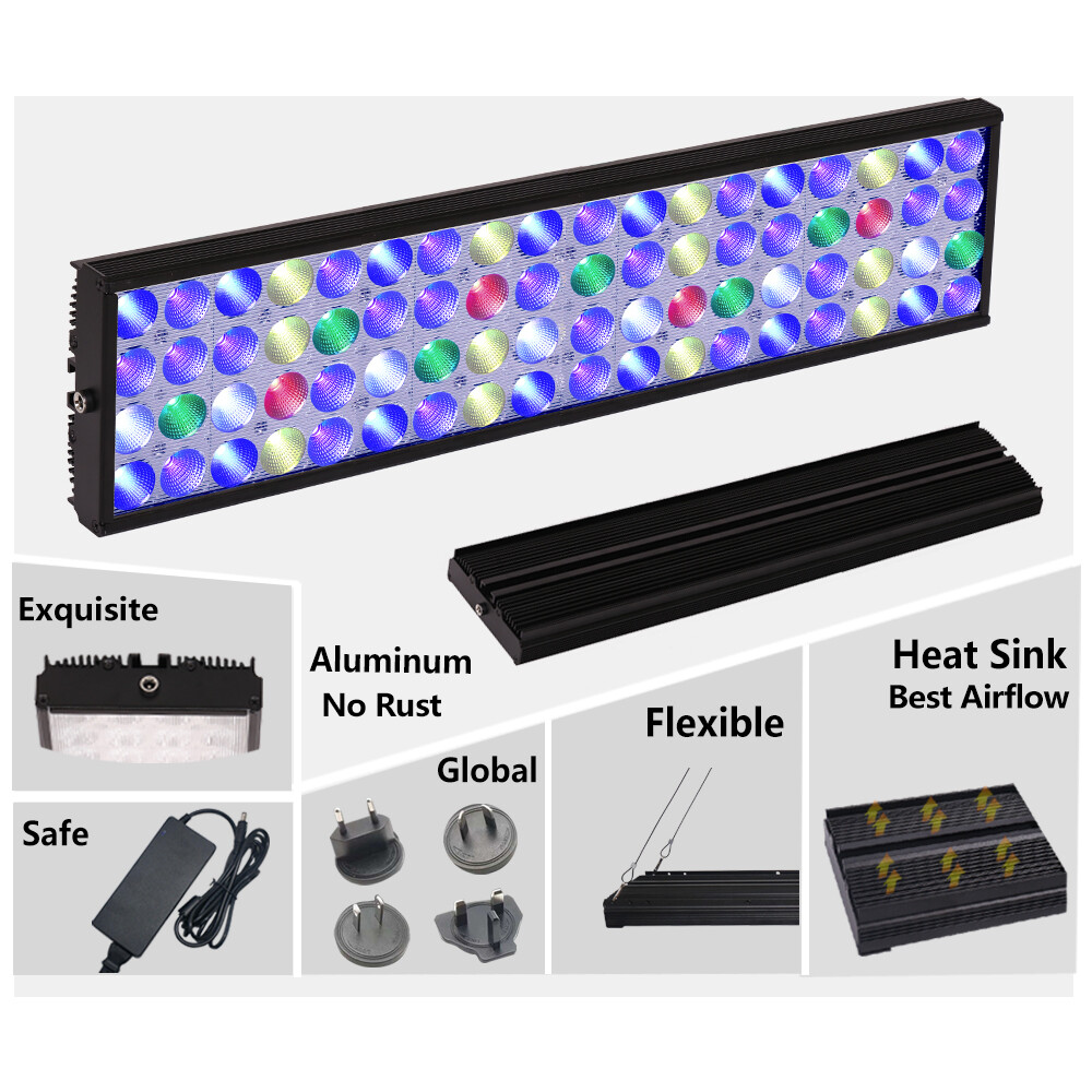 PopBloom Led Aquarium Light Full Spectrum for 24"-30" Marine Reef Coral Tank - Zdjęcie 10 z 11