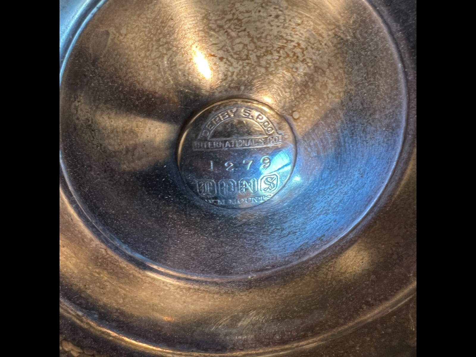 silver plate round pedestal serving tray 10" Derby SP, International Co, EPNS