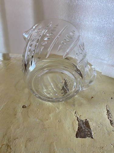 Fire King Bead & Bar 20 oz Clear Glass Pitcher - Picture 2 of 3