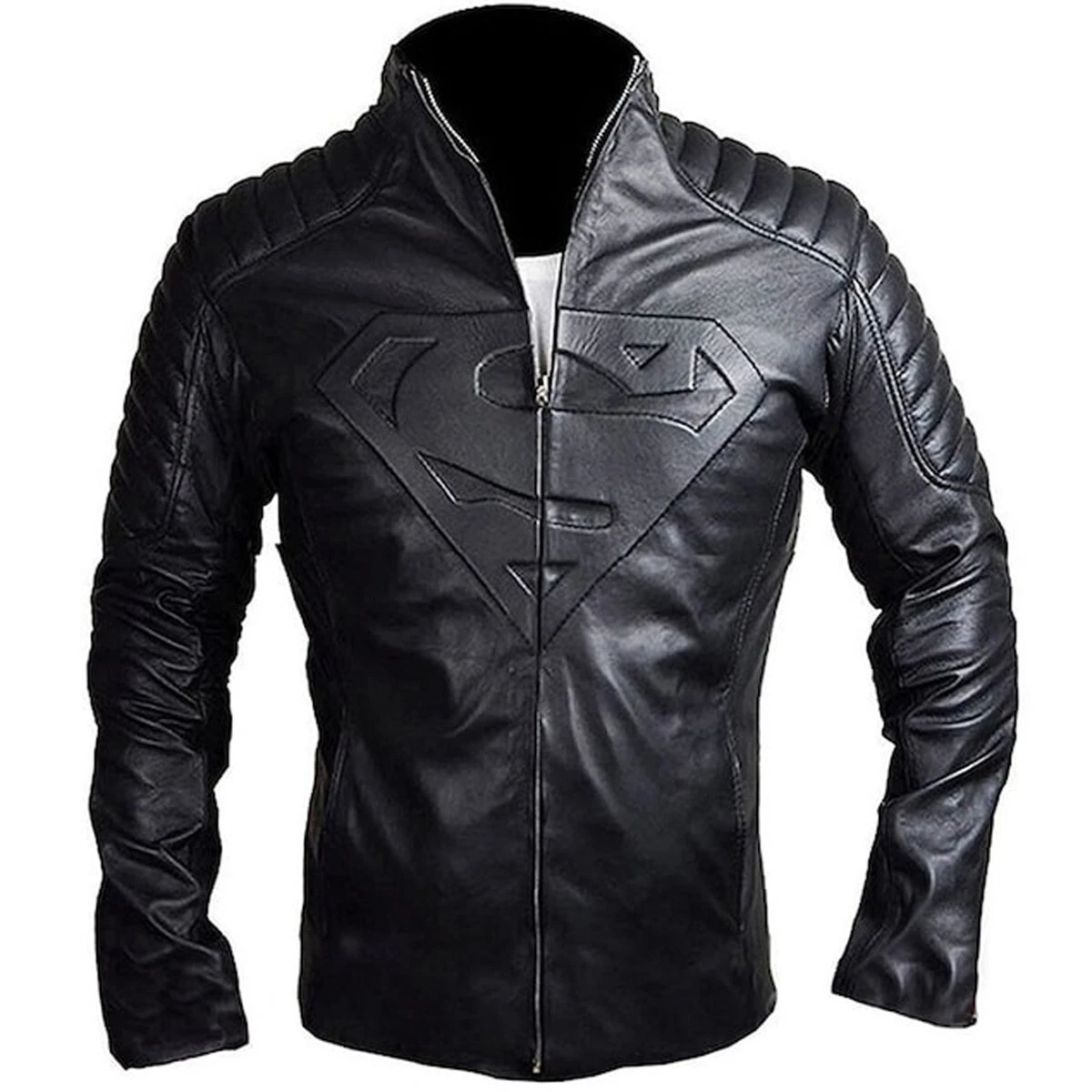 Men's Black Superman Leather Jacket - Superhero-Inspired Jacket