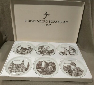 Furstenberg Porzellan Seit 1747 Set of 6 German Brown Transferware