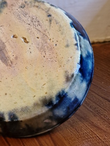 Raro antico porta fiammiferi in ceramica smaltata a goccia - Foto 20 di 24
