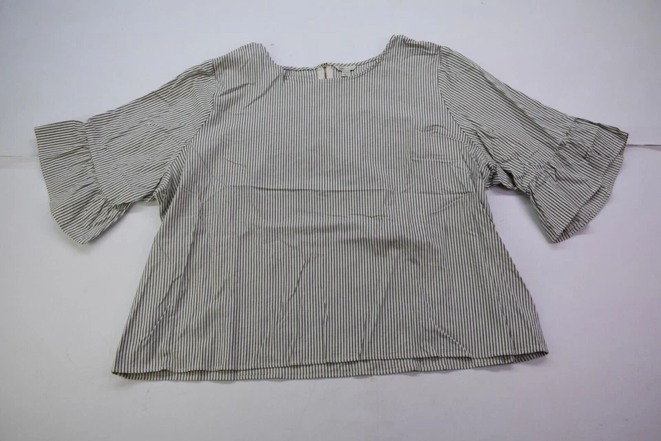 3 CATO Mujeres Multicolor Cuello Redondo Rayas Manga Corta Estampado Top Azul 26/28W Foto 4 de 4