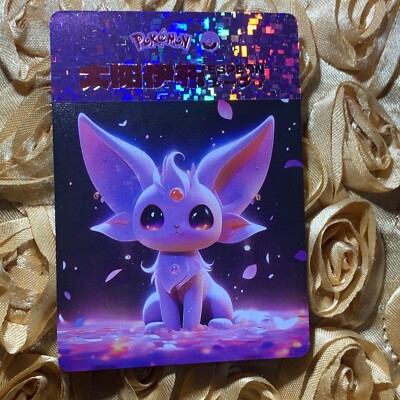 Espeon Eevee Evolution Favorite Pets Anime Goddess ACG Waifu Holo Card Gem