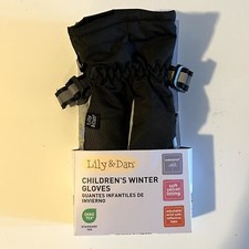 Lily  Dan Children Lack Waterproof Winter Velvet Lined Gloves Small 4-5 New