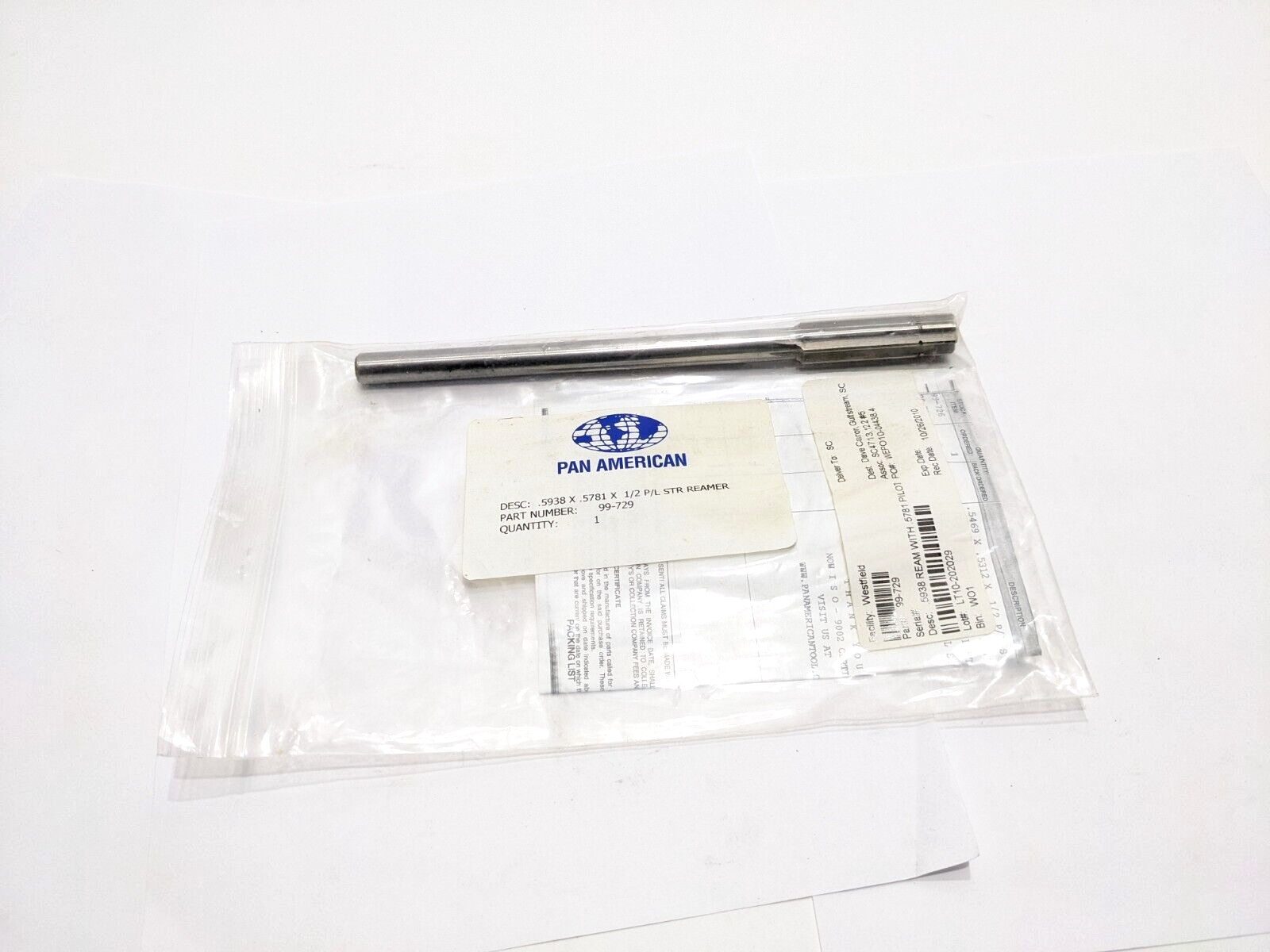 HSS Piloted Chucking Reamers Straight Shank Straight Flute 99729 .5938