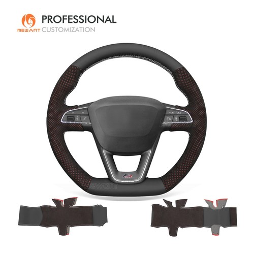 DIY Leather Alcantara Steering Wheel Cover for Seat Leon ST Cupra Ateca